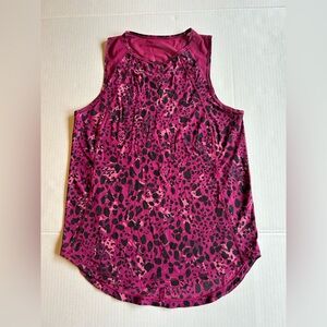 LULULEMON SCULPT TANK, CHEETAH CAMO/MAGENTA PURPLE,SIZE 6